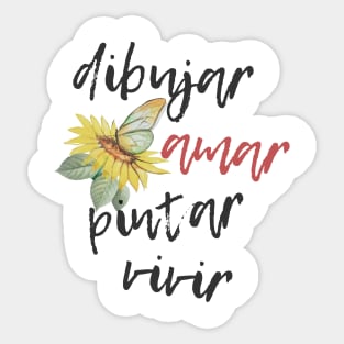 Dibujar amar pintar Sticker